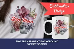 Watercolor Mother's Day Flowers PNG for Sublimation Product Image 1