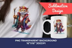 Fantasy Lion Character Watercolor PNG for Sublimation Product Image 1