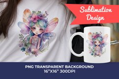 Fantasy Floral Fairy Watercolor Clipart PNG for Sublimation Product Image 1
