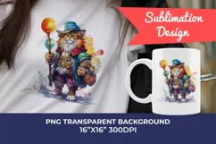 Fantasy Lion Character Watercolor PNG for Sublimation Product Image 1