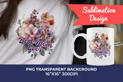 Watercolor Mother's Day Flowers PNG for Sublimation Product Image 1