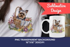 Spring Yorkshire Terrier Dog Breed Watercolor Sublimation Product Image 1