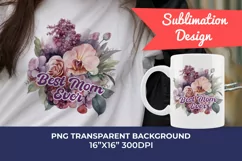 Watercolor Mother's Day Flowers PNG for Sublimation Product Image 1