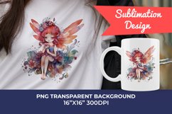 Fantasy Floral Fairy Watercolor Clipart PNG for Sublimation Product Image 1