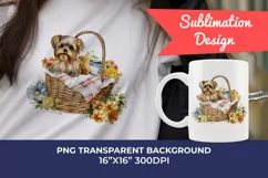 Spring Morkie Dog Breed Watercolor Clipart PNG Sublimation Product Image 1