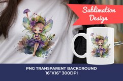 Fantasy Floral Fairy Watercolor Clipart PNG for Sublimation Product Image 1