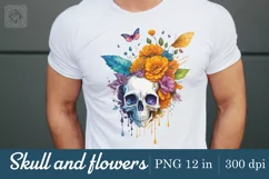 Skull and flowers PNG sublimation Product Image 5