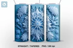3d Snowflake. 5 Tumbler Sublimations, 20 oz Tumbler Wraps Product Image 2