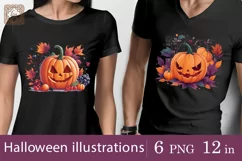 Watercolor Spooky Pumpkin PNG sublimation Product Image 5