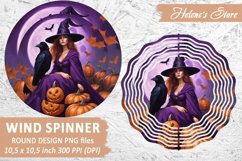 Wind Spinner Sublimation PNG| Witch Wind Spinner| 10 inch Product Image 1