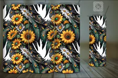 4 SEAMLESS Sunflower Tumbler Wrap Sublimation, 20 oz Product Image 4