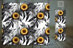 4 SEAMLESS Sunflower Tumbler Wrap Sublimation, 20 oz Product Image 6