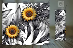 4 SEAMLESS Sunflower Tumbler Wrap Sublimation, 20 oz Product Image 3