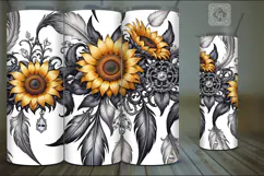 4 SEAMLESS Sunflower Tumbler Wrap Sublimation, 20 oz Product Image 4