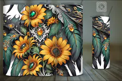 4 SEAMLESS Sunflower Tumbler Wrap Sublimation, 20 oz Product Image 5