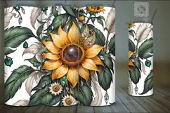 4 SEAMLESS Sunflower Tumbler Wrap Sublimation, 20 oz Product Image 6