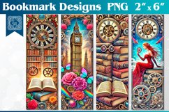 Steampunk Printable Bookmark 4 PNG Product Image 1