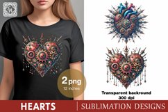 Steampunk Hearts. Valentines. PNG sublimation Product Image 1