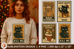 Christmas Postage Stamp Sublimation, Sarcastic Funny Product Image 1