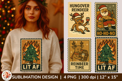 Sarcastic Christmas Postage Stamp Sublimation Bundle Product Image 5
