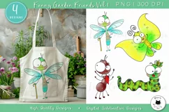 Funny Garden Friends Clipart | Cute Garden Sublimation Vol.1 Product Image 1