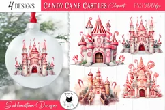 Candy Cane Castles Christmas Clipart | Christmas PNG Designs Product Image 1