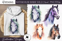 Horse Clipart Vol.2 | Watercolor Animal Clipart Product Image 1