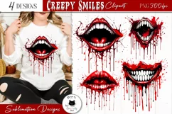 Creepy Smile Halloween Clipart | Spooky Horror Clipart Product Image 1