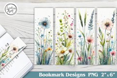 Wild Flowers Printable Bookmark 4 PNG Product Image 1