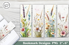 Wild Flowers Printable Bookmark 4 PNG Product Image 1