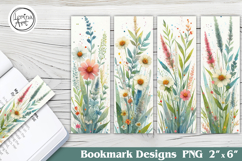 Wild Flowers Printable Bookmark 4 PNG Product Image 1