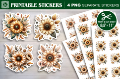 Sunflower Print &amp; Cut Stickers PNG Product Image 1