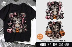 Cute Teddy Bear. Pumpkin Latte. PNG sublimation Product Image 1