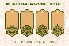 Two layered gift tags papercut template Product Image 1