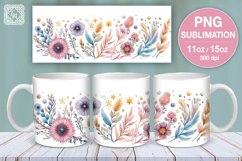 Tender Spring PNG sublimation. 11 &amp; 15 oz mug wrap Product Image 1