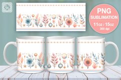Tender Spring PNG sublimation. 11 &amp; 15 oz mug wrap Product Image 1
