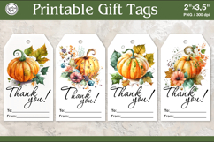 Thanksgiving Gift Tags| Pumpkin | PNG Product Image 1