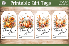 Thanksgiving Gift Tags| Pumpkin | PNG Product Image 1