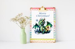 3 Dragon 3PNG watercolor Christmas clipart Product Image 2