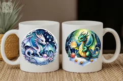 3 Dragon 3PNG watercolor Christmas clipart Product Image 2