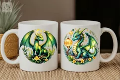 3 Dragon 3PNG watercolor Christmas clipart Product Image 3