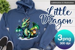 3 Dragon 3PNG watercolor Christmas clipart Product Image 4