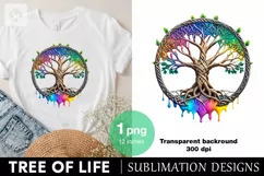 Rainbow Tree of Life sublimation print design PNG Product Image 1