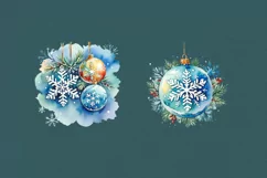 Watercolor Christmas Snowflakes 2 PNG sublimation Product Image 2