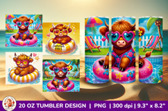Highland Cow, Beach Tumbler, Tropical Tumbler,Summer Tumbler Product Image 1