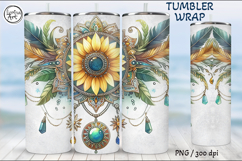 4 Boho Tumbler Sublimation, 20 oz Tumbler Wrap Product Image 2