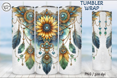 4 Boho Tumbler Sublimation, 20 oz Tumbler Wrap Product Image 4