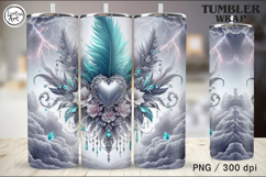 Heart Dream Tumbler Wrap Sublimation, 20 oz Product Image 2