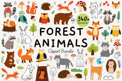 Cute Forest Animals Clipart Big Collection Product Image 1