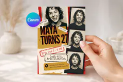 Photo Booth Collage Birthday Invitation, Editable Canva Product Image 1